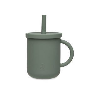 Gobelet silicone avec paille | Gris