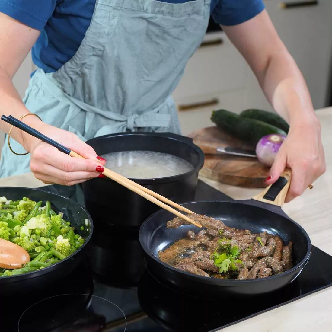 Trio Poêles/Casserole Graphite, Cookut – Image 5