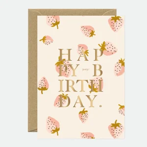 Carte Postale Happy Birthday Fraises, ATWS
