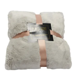 Plaid Luxe Gris Clair, 130x170cm.