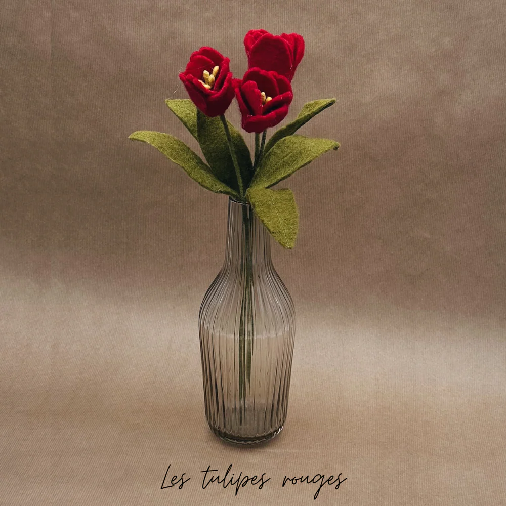 Rose Rouge en Feutrine Artisanales – New Heidi