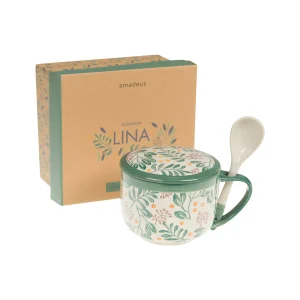 Bol à soupe en grès avec couvercle et cuillère, Cades