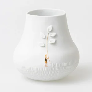 Vase Feuilles Femme Dorée, Räder