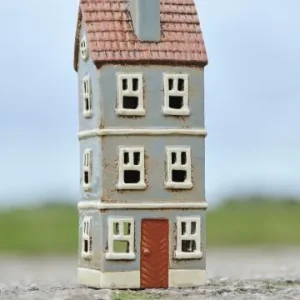 Photophore Maison “My Home Town” Porte couleur rouille, IB Laursen