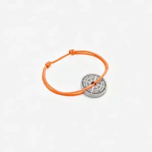 Bracelet Vieilli Noroît Orange, Rose des Vents