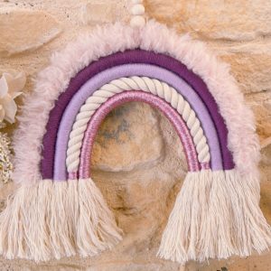 Arc-en-ciel mauve lilas laine fourrure rose