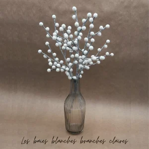 Branche de Baies Blanches en Feutrine