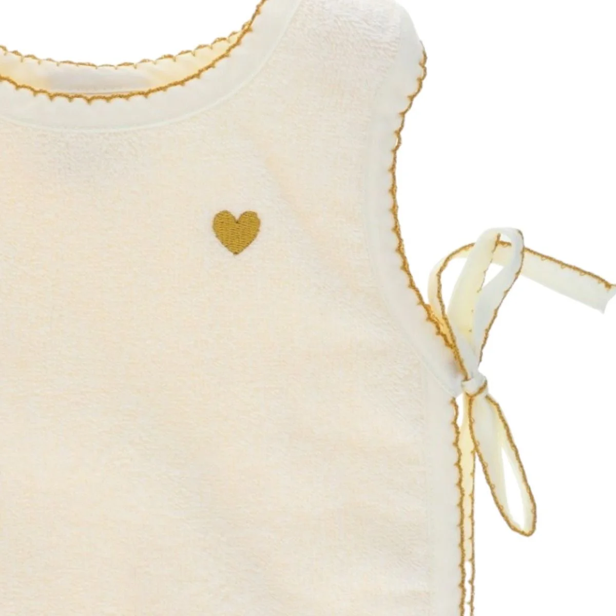 Bavoir Tablier Cœurs Moutarde – Image 2