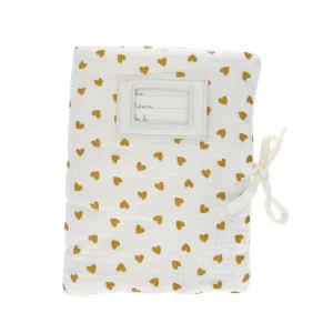 Protège Carnet de Santé Cœurs Moutarde