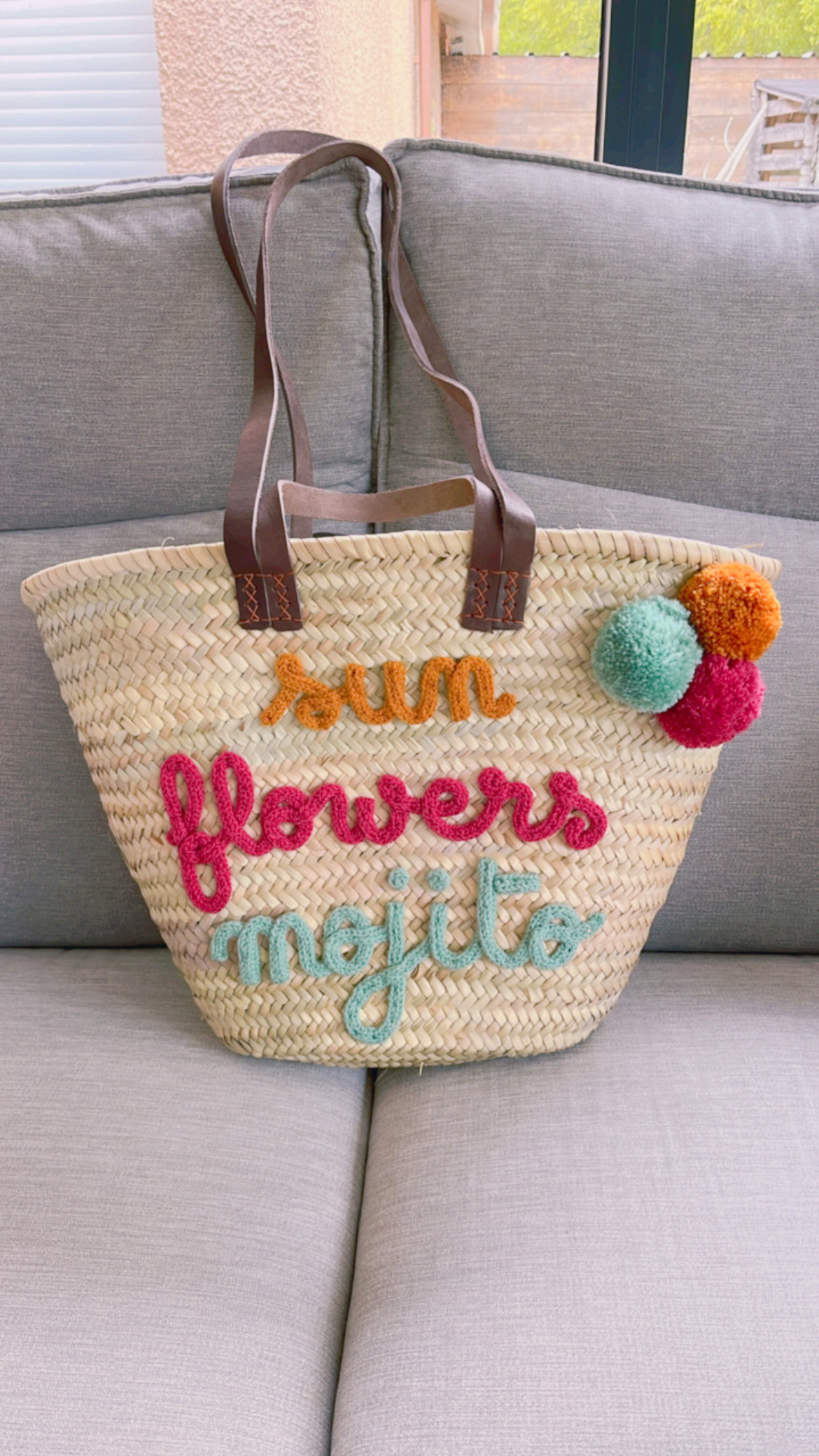 Panier de plage sun flowers mojito