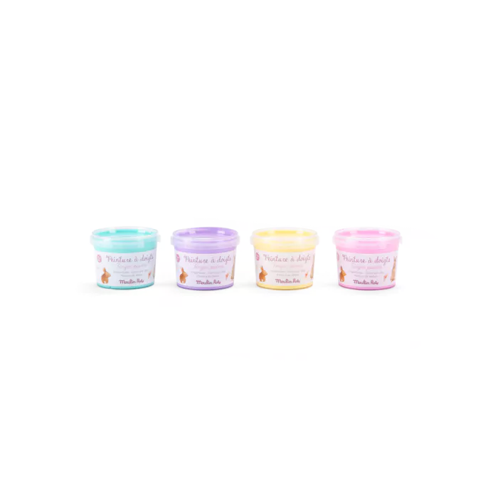 Peinture à Doigts Pastel – Lot de 4 Pots | Les Rosalies, Moulin Roty – Image 2
