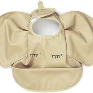 Bavoir Bébé Éléphant Beige – Elodie Détails