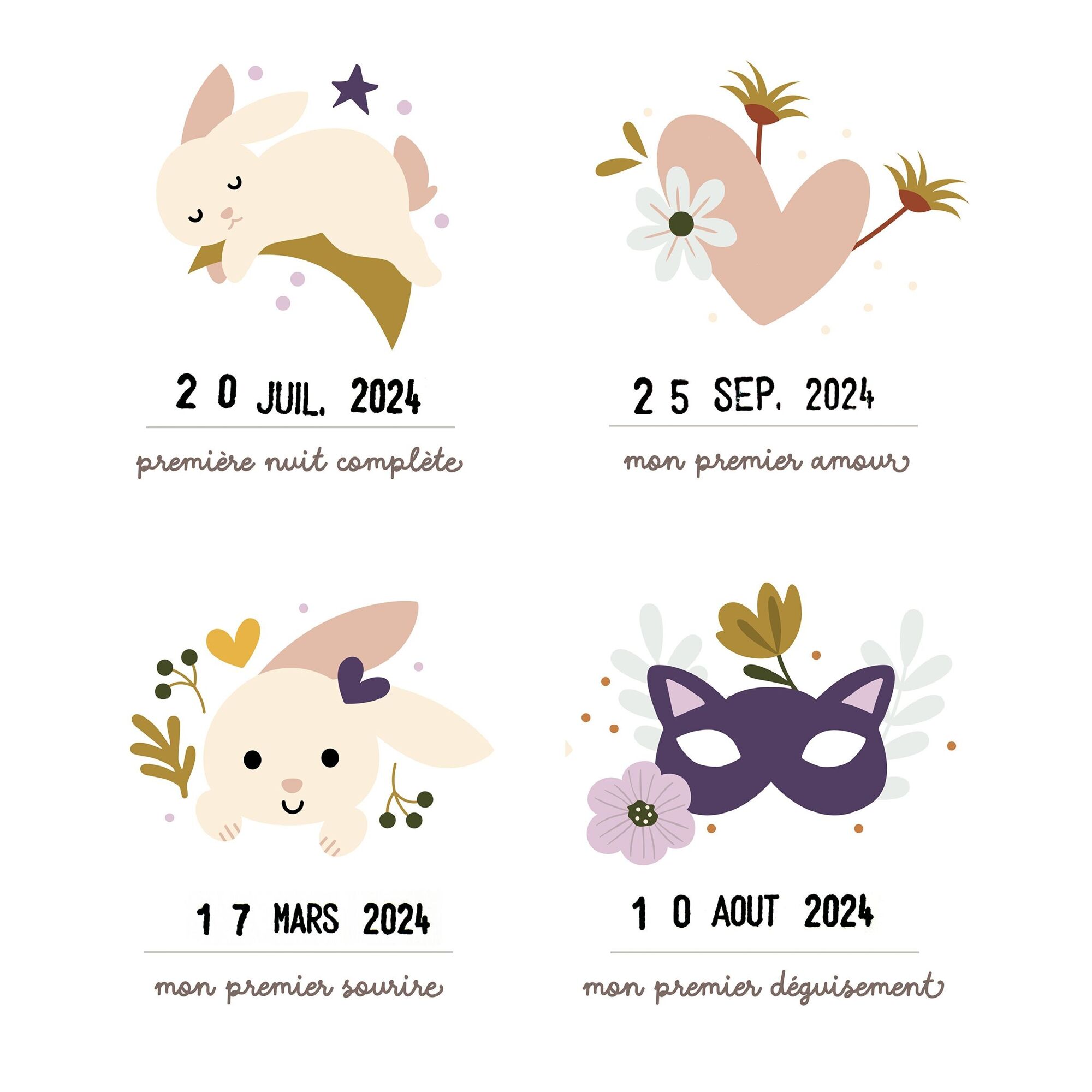 Affiche « Mes Premières Fois » Lapin – Les Petites Dates – Image 2