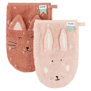 Lot de 2 Gants de Toilette pour Bébé Motifs Lapin, Trixie