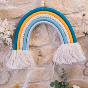 Arc-en-ciel bleu pétrole jaune safran