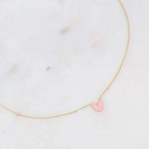 Collier Coeur Rose