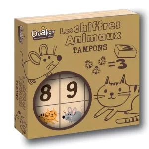 Tampons bois « les chiffres animaux »