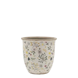 Cavaillon Cache-pot décoratif en céramique à motif floral, CHIC ANTIQUE