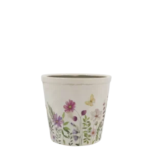 Cache-pot décoratif en céramique à motif floral, CHIC ANTIQUE