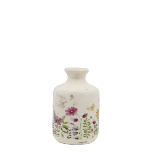 Bouteille décorative en céramique à motif floral, CHIC ANTIQUE