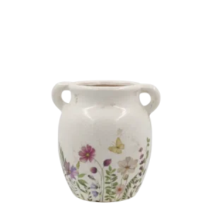 Avignon Pot décoratif en céramique à motif floral, CHIC ANTIQUE