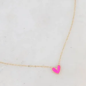 Collier Cœur Fuchsia
