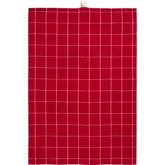 Torchon naturel carreaux rouge , IB Laursen