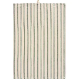 Torchon naturel à motif rayé vert, IB Laursen