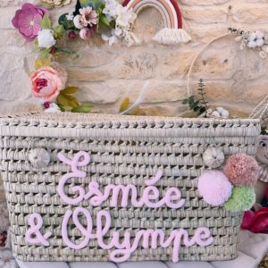 Malle à jouets Grande taille duo prénom