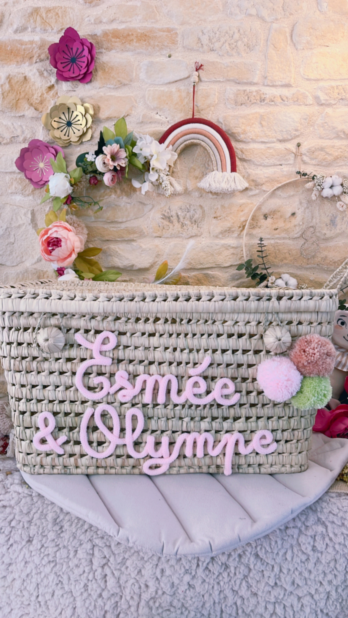 Malle à jouets Grande taille duo prénom