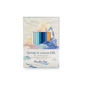 12 Crayons de Couleur & Cartes Ciel, Moulin Roty