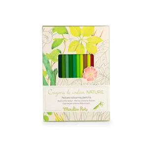 12 Crayons de Couleur & Cartes Nature, Moulin Roty