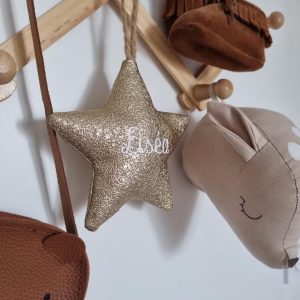 Étoile de Noël dorée pailletée