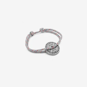 Bracelet Vieilli Levant Gris Blanc Rouge Bleu, Rose des Vents