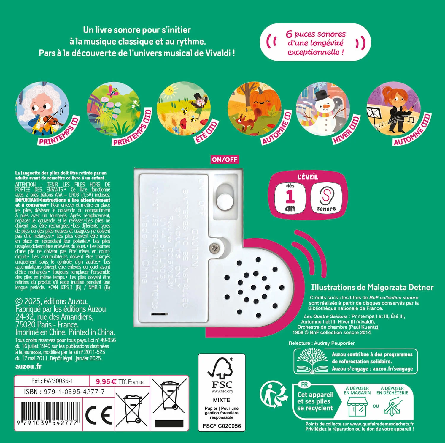 Livre sonore – Les Quatre Saisons de Vivaldi, AUZOU – Image 4