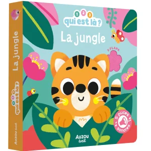 Livre sonore à flaps – La jungle : Petit Tigre cherche son ami Léopard, AUZOU