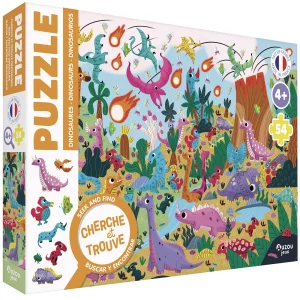 Puzzle Cherche et Trouve – Les Dinosaures, AUZOU