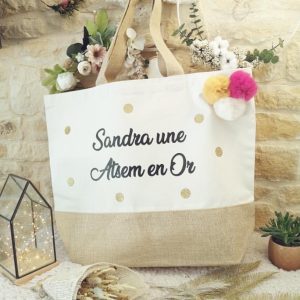 Grand Sac Bi matière à personnaliser atsem nounou maîtresse