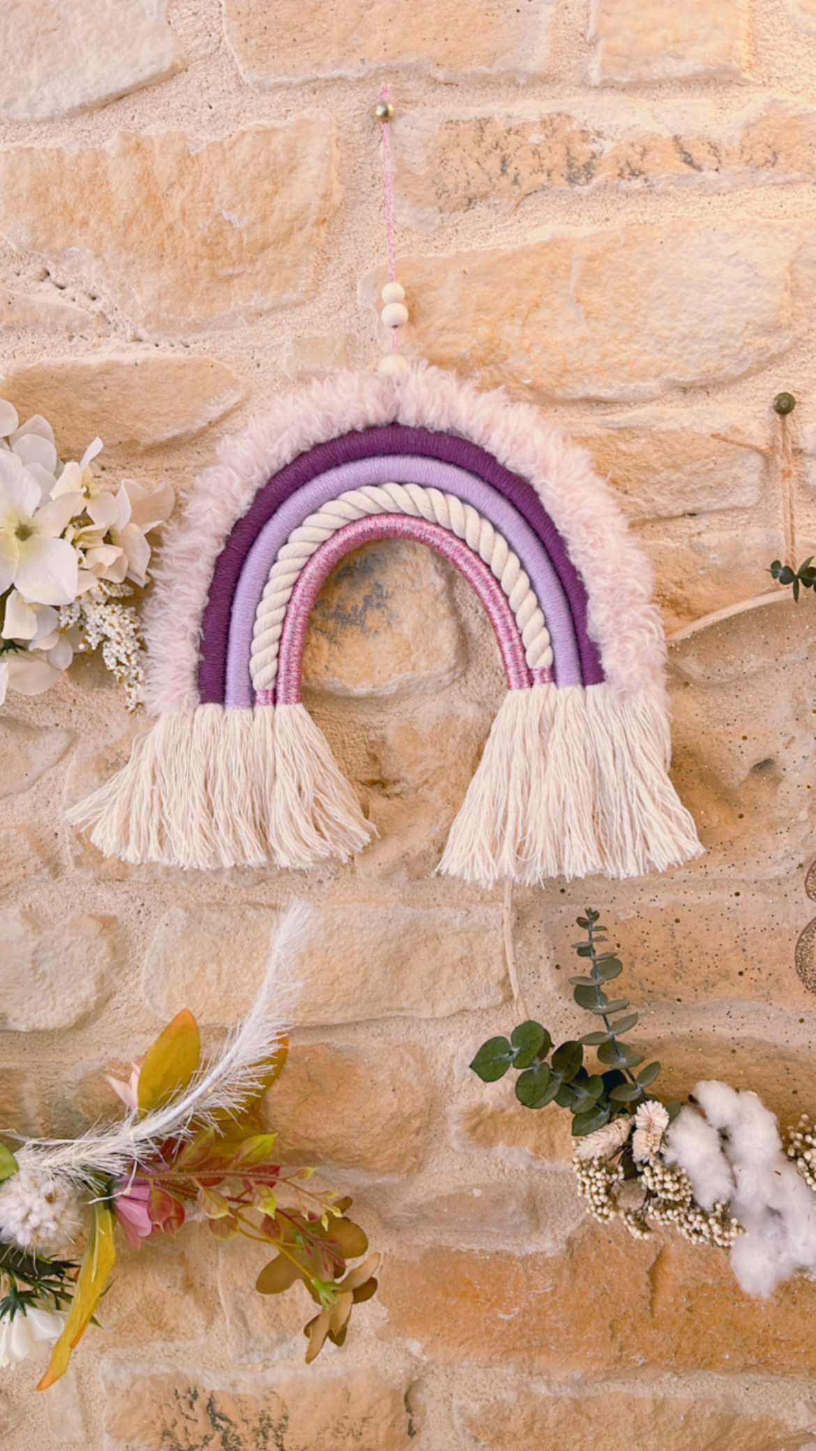 Arc-en-ciel mauve lilas laine fourrure rose – Image 3