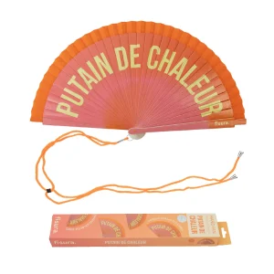 Éventail “Putain de Chaleur” Orange Dégradé, Fisura
