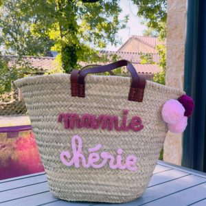 Panier de plage mamie chérie double anses