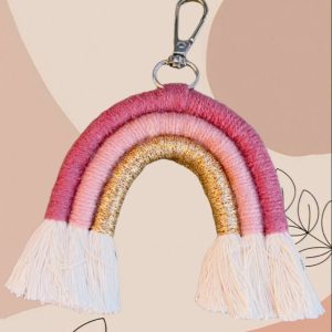 Arc-en-ciel porte-clés ou suspension avec perles