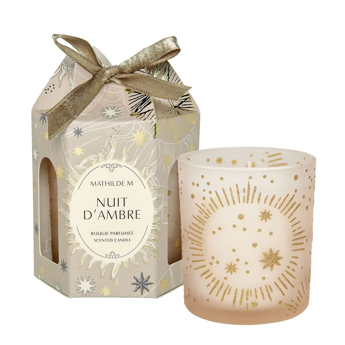 Bougie parfumée Fête Céleste 160 g – Nuit d’Ambre, Mathilde M.
