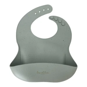 Bavoir bébé en silicone – Léo et Léa | Bleu moucheté