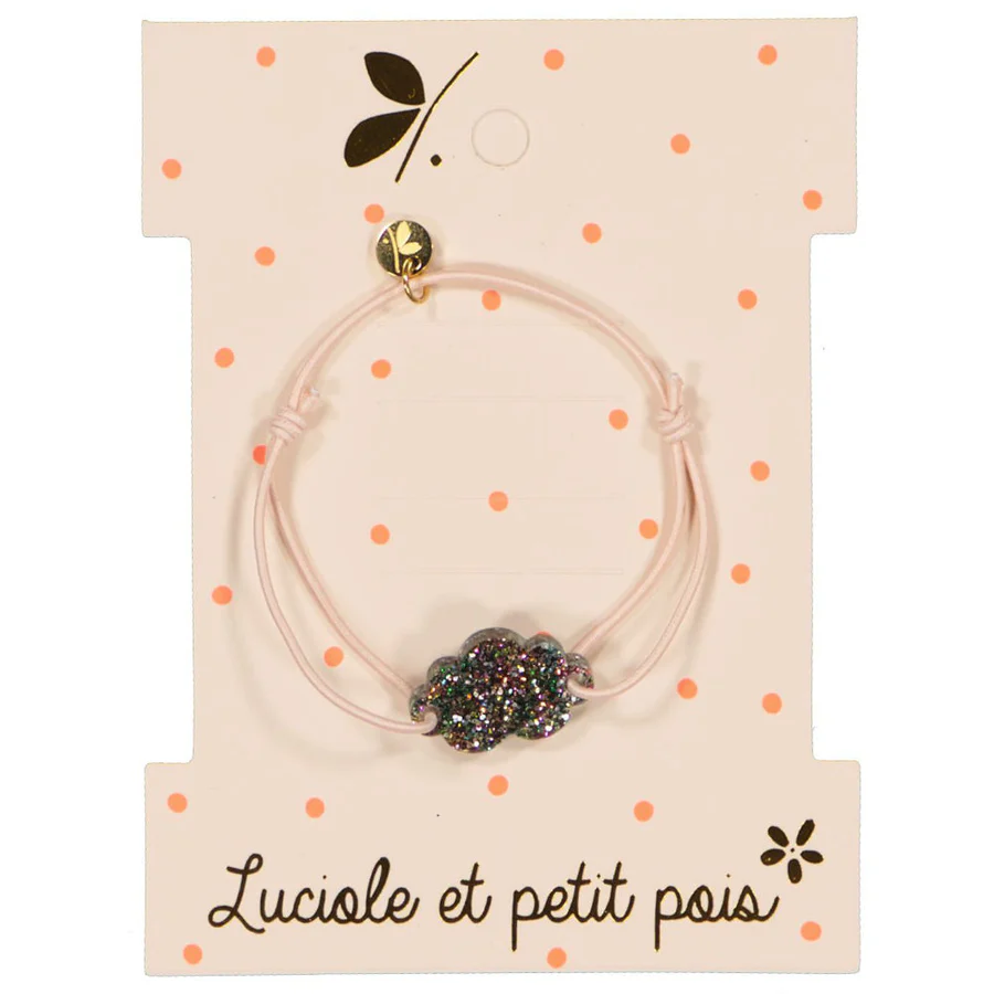 Bracelet cordon élastique / rose pâle