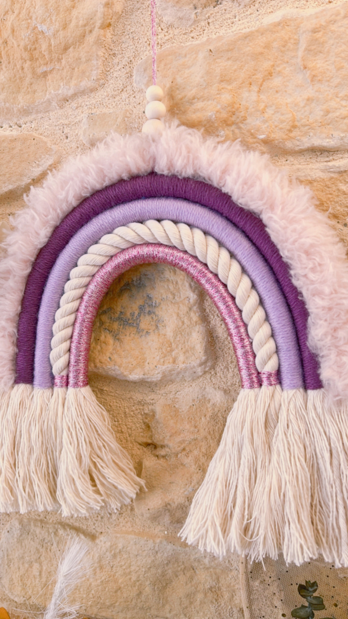 Arc-en-ciel mauve lilas laine fourrure rose – Image 2