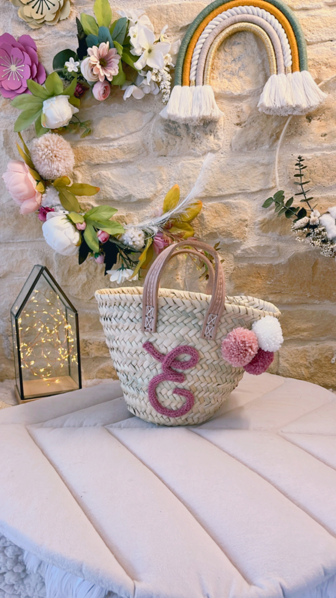 Mini panier enfant avec initiale