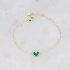 Bracelet Cœur Vert Sapin