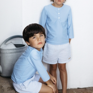 Short de bain rayé bleu – Les petits dorés
