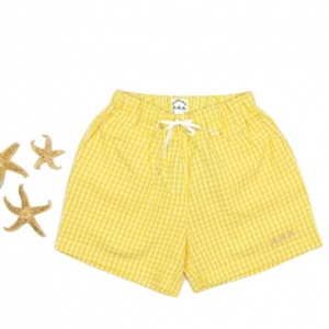 Short de bain vichy jaune – Les petits dorés